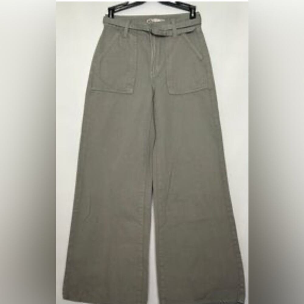 NEW SO High Rise Wide Leg Belted Green Pants 0/24W